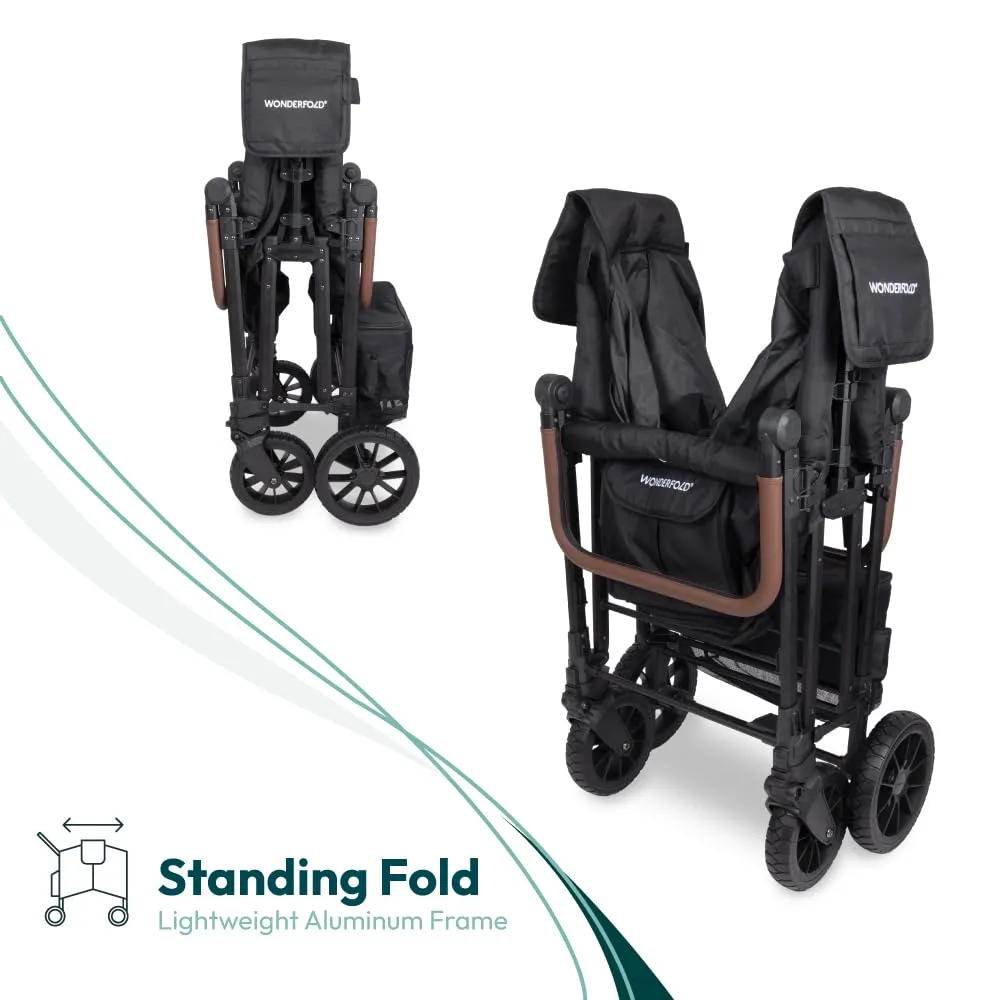 Wonderfold W6 Luxe Pro (6-Seater) Stroller Wagon (Jet Black)