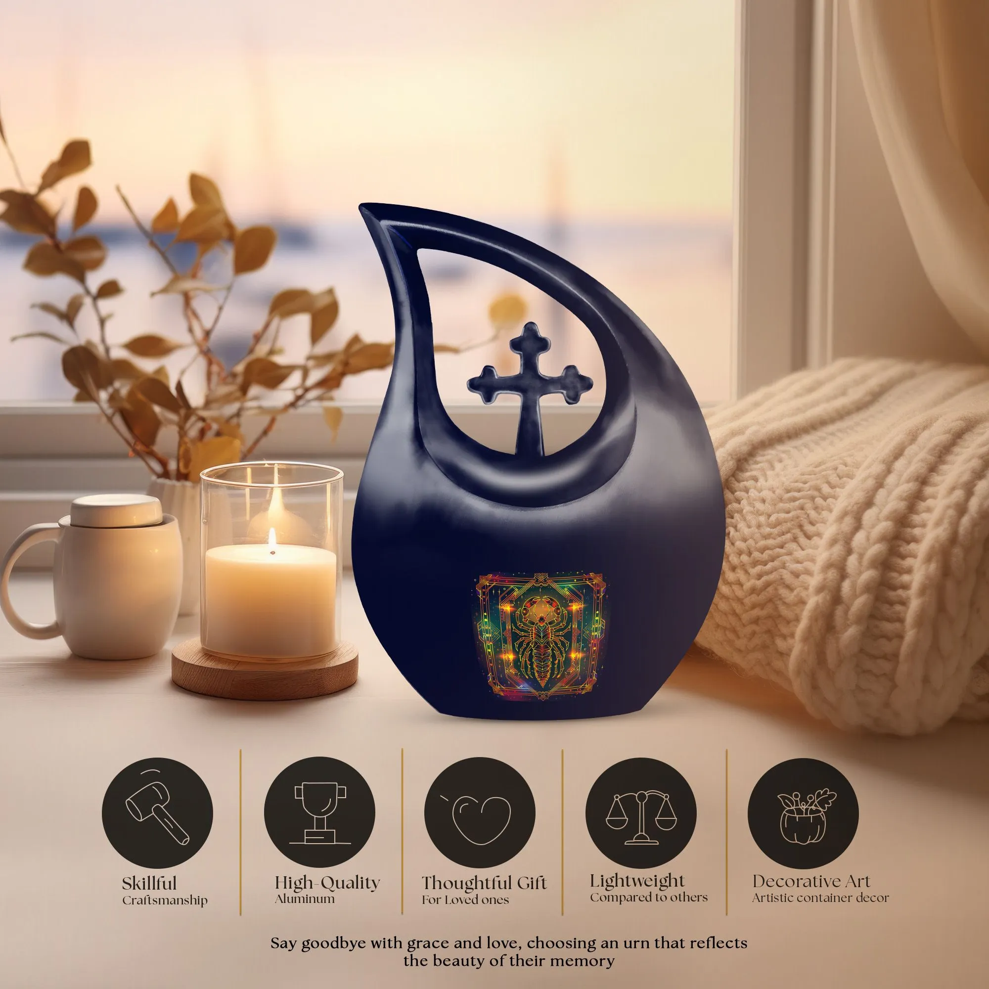 Zodiac Tribute Exquisite Memorial Urn For Ashes - A Timeless